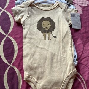 Hudson Baby Tan Lion Print Bodysuit